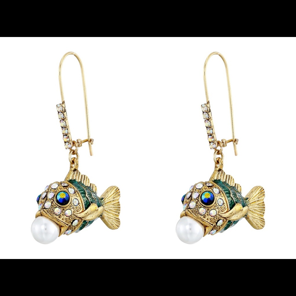 Betsey Johnson fish earrings, Into the Blue